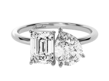 Load image into Gallery viewer, 2.5 CT Toi et Moi Lab Grown Diamond Solitaire Engagement Ring 14K
