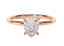 Load image into Gallery viewer, 1.5 CT Pear Lab Grown Diamond Solitaire Engagement Ring 14K
