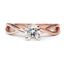 Load image into Gallery viewer, 1 CT Round Twisted Vine Band Lab Grown Diamond Solitaire Engagement Ring 14K
