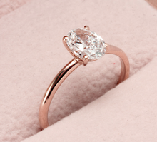 Load image into Gallery viewer, 2 CT Oval Lab Grown Diamond Solitaire Engagement Ring 14K
