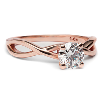 Load image into Gallery viewer, 1 CT Round Twisted Vine Band Lab Grown Diamond Solitaire Engagement Ring 14K
