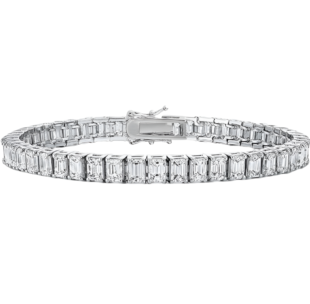 6ct Emerald Cut Lab Grown Diamond Tennis Bracelet