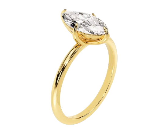 1.5 CT Marquise Lab Grown Diamond Solitaire Engagement Ring 14K