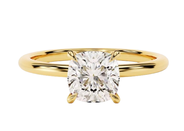1.5 CT Asscher Lab Grown Diamond Solitaire Engagement Ring 14K