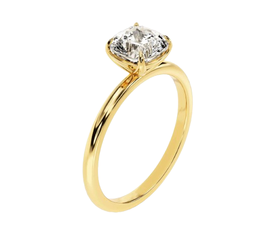 1.5 CT Cushion Lab Grown Diamond Solitaire Engagement Ring 14K