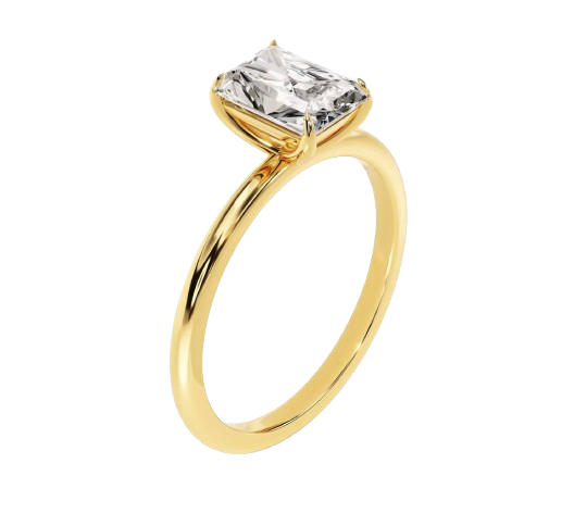 1.5 CT Radiant Lab Grown Diamond Solitaire Engagement Ring 14K