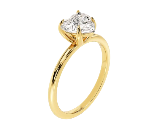 1.5 CT Heart Lab Grown Diamond Solitaire Engagement Ring 14K