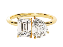 Load image into Gallery viewer, 2.5 CT Toi et Moi Lab Grown Diamond Solitaire Engagement Ring 14K
