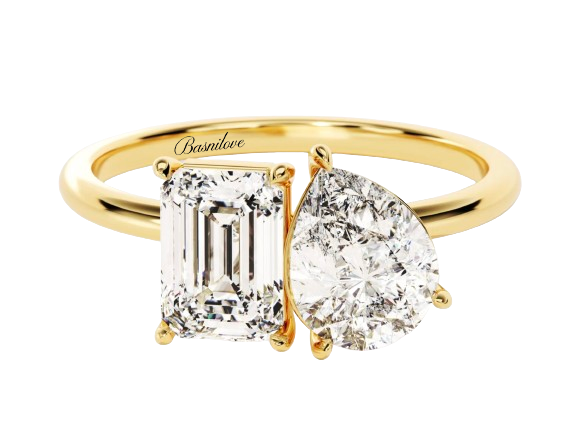 2.5 CT Toi et Moi Lab Grown Diamond Solitaire Engagement Ring 14K