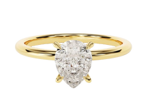 Load image into Gallery viewer, 1.5 CT Pear Lab Grown Diamond Solitaire Engagement Ring 14K
