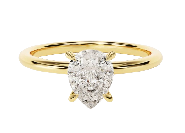 1.5 CT Pear Lab Grown Diamond Solitaire Engagement Ring 14K