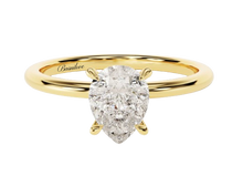 Load image into Gallery viewer, 1.5 CT Pear Lab Grown Diamond Solitaire Engagement Ring 14K
