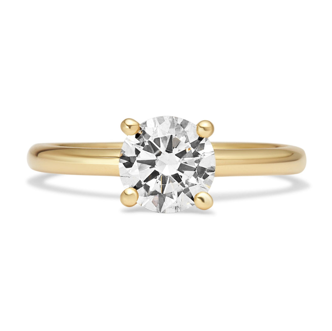 1 CT Round Lab Grown Diamond Solitaire Engagement Ring 14K