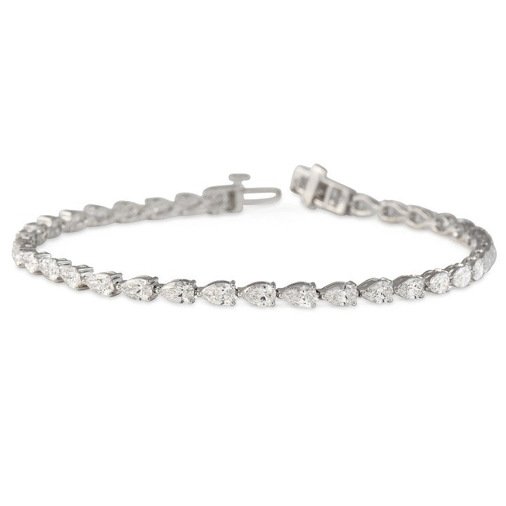 4ct Pear Cut Lab Grown Diamond Tennis Bracelet